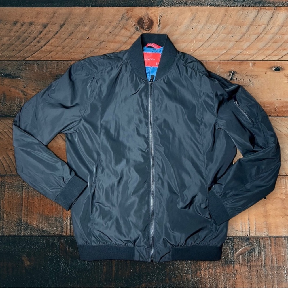 Men’s Zara Lightweight Black Bomber Jacket